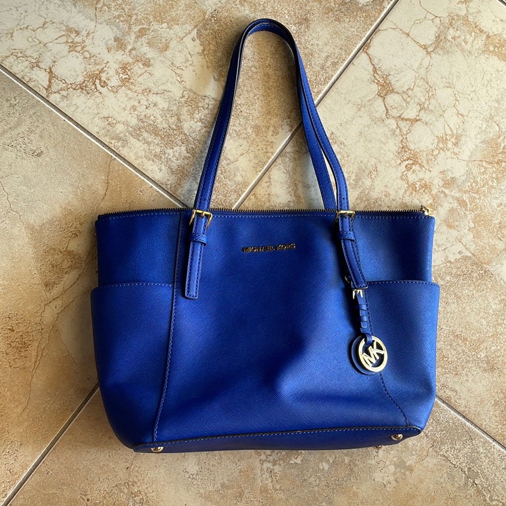 Michael Kors Blue Tote Purse EUC with dust bag